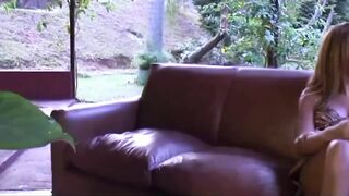 Big boobs golden-haired trans woman loves the dong in ass in mouth