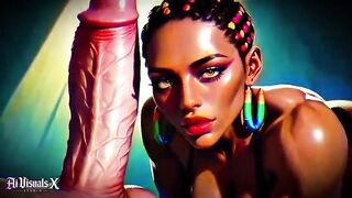 Big Ass EBONY MILFs Worship BIG White Dicks — Interracial Fantasy (4K AI Generated Animation)