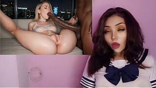 Rubia golosa se come la polla mas grande de su vida - Masturbandome con IA