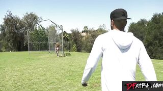 DFXTRA - Sexy Golden-haired Jogger’s Foot Relief Leads to Ardent Footjob Screwing