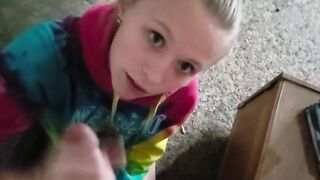 Sucking The Throbbing Rod After a Slutty Facial- Cum On My Face Baby! POV!