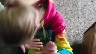 Sucking The Throbbing Rod After a Slutty Facial- Cum On My Face Baby! POV!