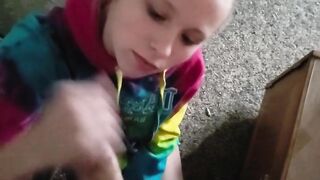 Sucking The Throbbing Rod After a Slutty Facial- Cum On My Face Baby! POV!