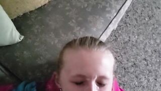 Sucking The Throbbing Rod After a Slutty Facial- Cum On My Face Baby! POV!