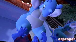 Erpleasure in VR Chat: Cajun Feral Gator Breeds a Thick Anthro Lapra
