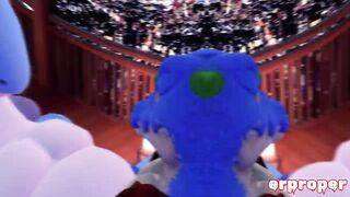 Erpleasure in VR Chat: Cajun Feral Gator Breeds a Thick Anthro Lapra