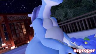 Erpleasure in VR Chat: Cajun Feral Gator Breeds a Thick Anthro Lapra