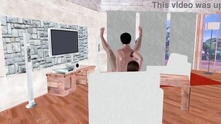 Animated 3D Gay Porn - Stud Fucking Another Man in Spoon Position on Floor