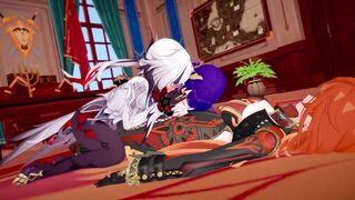 Futas Raiden, Mavuika and Arlecchino threesome
