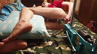 Cute Sasha Earth in an erotic costume homemade amateur anal Fucking Machine