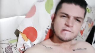 Latin boy shotting out his sexy milk