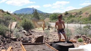 Immodest Male Showers Off With The Hoes & Sprays Down Some Seed