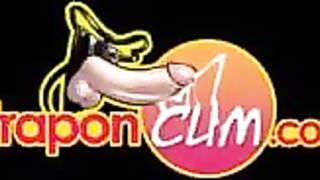 Two women fuck strapon girl