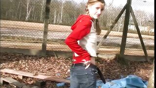 blonde 19 years beauty blowjob outdoor