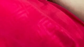 Cute slender angel plays with some toys