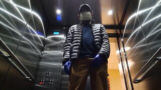 Elevator Jerking Off during Coronavirus Cums Big