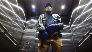Elevator Jerking Off during Coronavirus Cums Big
