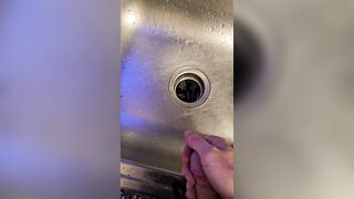 Messy void urine into the kitchen sink
