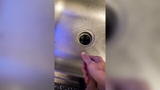 Messy void urine into the kitchen sink