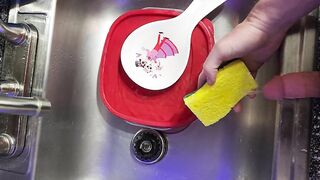 Desperate full urinate into the sink
