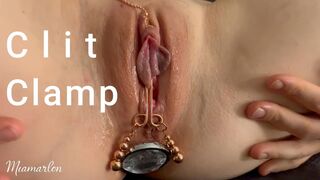 Clitoral Clamp, Gemstone Anal Plug and Sex-toy Lead to an Intense Female Orgasm