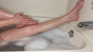 Myra takes a washroom and shaves her legs. - ASMR