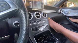 ALMOST CAUGHT - PUBLIC MASTURBATION EBONY IN CAR AT GAS STATION PT2
