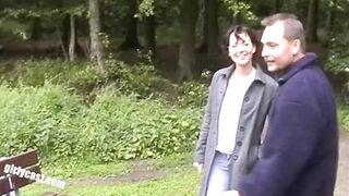 Lisa and her cuckold outdoor threesome