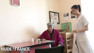 Lewd old pervert asks his Asian nursemaid to screw