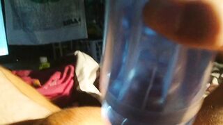 husband using fleshlight cum dripping out