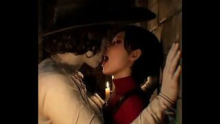 Videogame lesbian kissing resident cold-blooded village big mama asian cutie