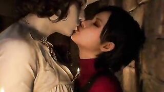 Videogame lesbian kissing resident cold-blooded village big mama asian cutie