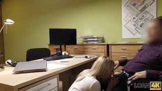 LOAN4K. Man helps a golden-haired playgirl when she needs extra money