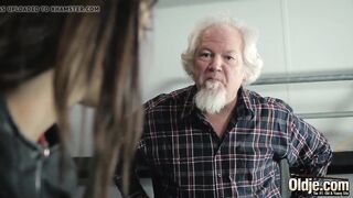 Grandad fucks a marvelous pussy, blowjob-job creampie