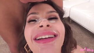 Charming Brunette Nicole Aria 1st Double Anal Penetration