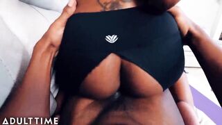 Lacey Caught in Ripped Yoga Pants & Creampied by Stepbrother