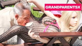 Senile Granddad Fucking a Sex Doll