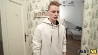 DEBT4k. Stud fucked wife letting debt collector drill her taut holes