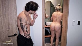 I arrive moist from the rain but my stepson makes me even wetter with his cum - Monique Fuentes & Zack Whiter