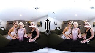 three sizzling blondes, Allie Nicole, Emma Hix, & Kiara Cole, get their pussies worked before prom