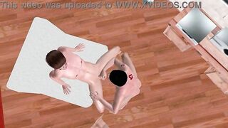 Animated 3D Homosexual Porn - Stud Receiving Handjob on Sofa Until Cum on Face