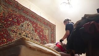 Cute Beauty pegging chap amateur homemade