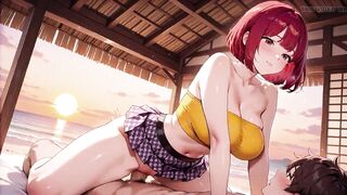 YOU’ll At no time Guess How Deep This Redhead Hentai Babe Takes It at Sunset