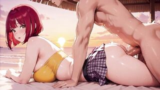 YOU’ll At no time Guess How Deep This Redhead Hentai Babe Takes It at Sunset