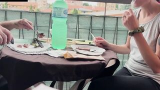 Lara Eats Meat, Then Fucks Blowjob and Creampie on the Bed