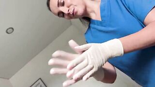 Hot Masseuse Puts On Latex Gloves For A Bawdy Happy Ending Spunk fountain