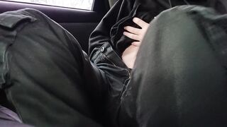 Ftm has loud whimpering orgasm in parkinglot