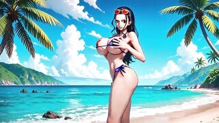 One Piece Honeys - One Piece female characters dancing in bikini topless and bare - AI Generated