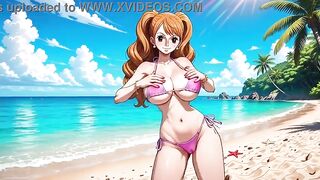 One Piece Honeys - One Piece female characters dancing in bikini topless and bare - AI Generated