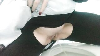 Pissing in a public baths